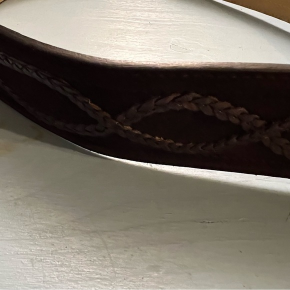 Wide Brown Leather Statement Belt size small - Picture 2 of 7